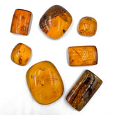 Cognac Amber Rectangular Free Shape Cabochons